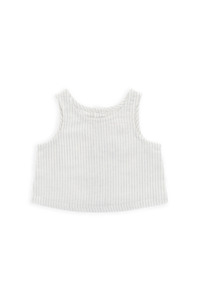 Organic Cotton Winslow Top-Mini Pinstripe Parchment / Dawn