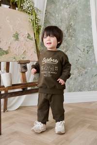 Tops: Organic Cotton Duncan Sweatshirt - Deep Olive Elephant Explore