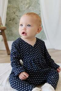 Organic Cotton Petal Wrap Top - Lisa Petite Indigo