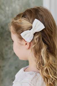 Hair Accessories: Organic Cotton Desiree Bow - Solange Snow