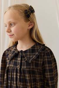 Organic Cotton Desiree Bow - Woodland Check