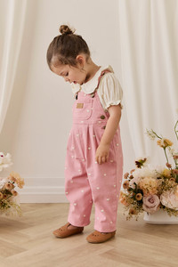 Blair Overall - Petite Heart Rose