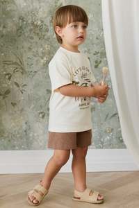 Organic Cotton Louis Short - Double Windowpane Check Oud/Hay