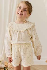 Skirts Shorts: Organic Cotton Muslin Selah Short - Willow Rose