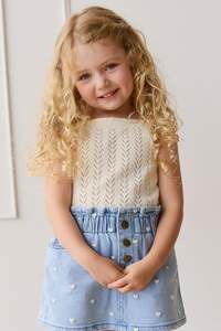 Baby Singlets: Aria Knitted Singlet - Parchment