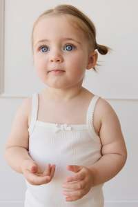 Baby Singlets: Organic Cotton Modal Singlet - Milk