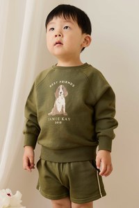 Baby Sweatshirting: Organic Cotton Hayes Sweatshirt - Sicilian Olive Best Friends