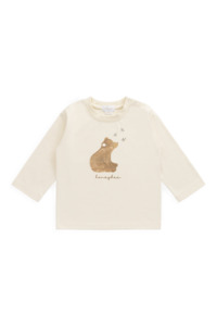 New: Organic Cotton Marshall Long Sleeve Top - Cloud Honeybee Bear