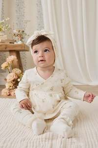 Organic Cotton Clemence Wrap Top - Josepha Egret Small