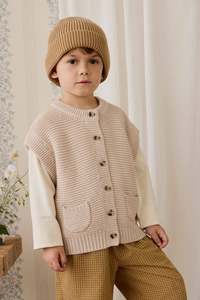 Rome Knit Vest - Oat Marle