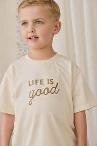Tops: Organic Cotton Bjorn Tee - Cloud Life is Good