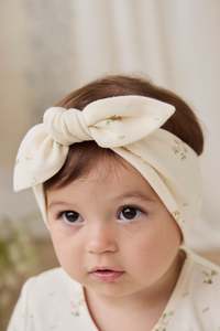 Hair Accessories: Organic Cotton Headband - Josepha Egret Small