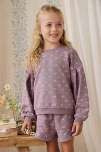Baby Sweatshirting: Organic Cotton Etta Short - Isla Plum