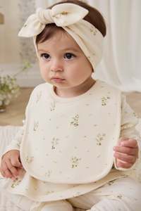 Baby Accessories: Organic Cotton Bib - Josepha Egret Small