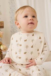 Organic Cotton Bib - Honey Bear Cloud