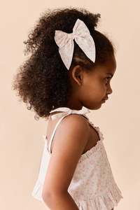 Hair Bows: Organic Cotton Voile Bow - Grace Floral