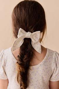 Hair Bows: Organic Cotton Bow - Emmy Lilac