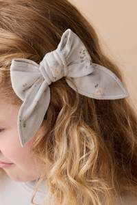Organic Cotton Bow - Petite Fleur Blue