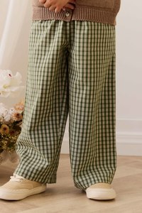 Girls Leggings Pants: Organic Cotton Kenji Pant - Ravine Check
