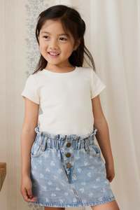 Baby Skirts Shorts: Brielle Skirt - Tully Floral Denim