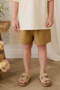 Organic Cotton Wilder Short - Windowpane Check Buckwheat