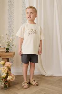 Organic Cotton Wilder Short - Basalt Grid