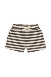 Baby Skirts Shorts: Pima Cotton Wesley Short - Essential Stripe Raku/Cloud