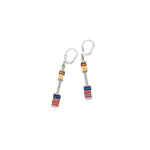 Geo Cube Malachite Multicolour Long Earrings