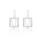 Liberté Square Large Earrings With V Feature Pendant