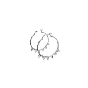 Fabuleux Vous: Ballas 3 Bead Cluster Small Hoop Earrings