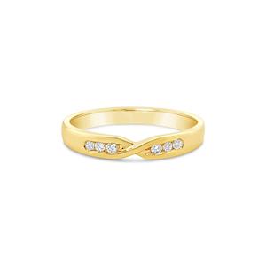 Womens Wedding Rings: 9k Yellow Gold 6 Stone Diamond Channel Set Anniversary Ring