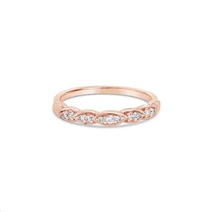 Womens Wedding Rings: 9k Rose Gold Antique Style Diamond Anniversary Ring