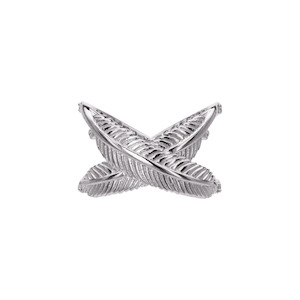Sterling Silver Rocksteady Feather Kiss Cross Ring