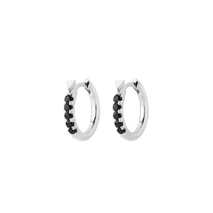 Karen Walker: Sterling Silver Miniaturist Onyx Earrings