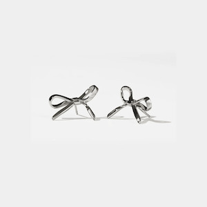 Sterling Silver Bow Stud Earrings Medium