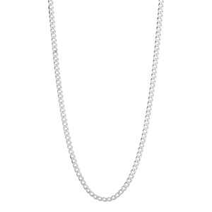 Cuban Men's Silver Chain Necklace 55cm
