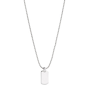 Insignia Men’s Silver Dog Tag Necklace