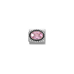 Composable Classic Link 330607/003 Oval Faceted Pink CZ In 925 Silver
