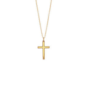 Necklaces: 9k Yellow Gold Cross Necklace