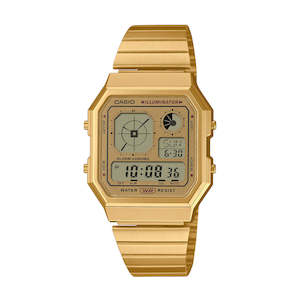 Casio Digital Vintage Gold Octagonal Watch - A130WEG-9A