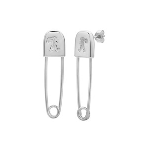 Sterling Silver Runaway Safety Pin Studs