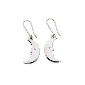 Karen Walker: Sterling Silver Moon Hook Earrings