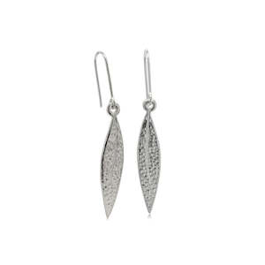Karen Walker: Sterling Silver Leaf Hook Earrings