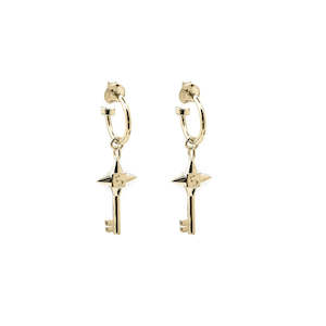 Stolen Girlfriends Club: Love Key Anchor Earrings - Gold Plated
