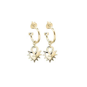 Love Locket Anchor Earrings - Gold Plated