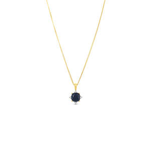 9k Yellow Gold Sapphire & Diamond Pendant