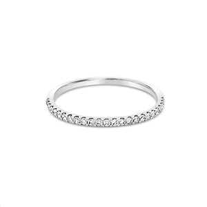 Womens Wedding Rings: 9k White Gold Diamond Anniversary Fine Band Ring