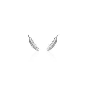 Boh Runga: Sterling Silver Miromiro Feather Studs