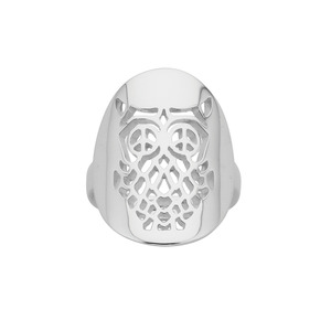 Karen Walker: Sterling Silver Owl Cutout Ring