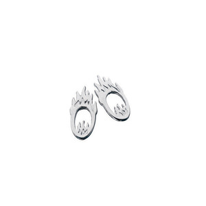 Sterling Silver Flaming Hoop Studs